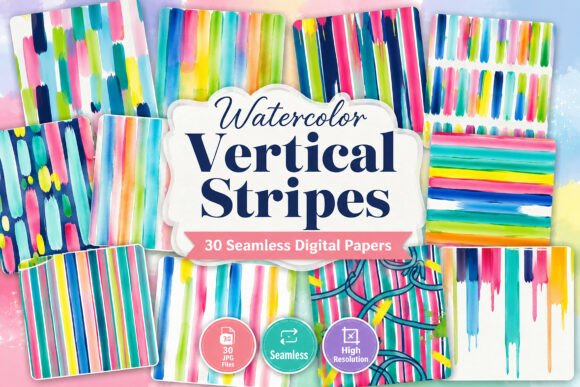 Download Watercolor Vertical Stripes Pattern - Vertical stripes Collection