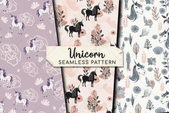 Download Minimalist Unicorn Seamless Patterns - Unicorn seamless Collection