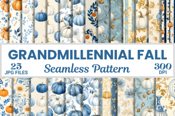 Download Autumn Grandmillennial Fall Pattern - Fall pattern Collection