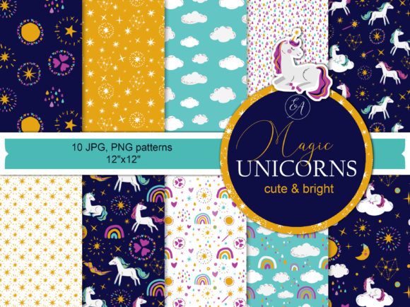 Download Unicorn Seamless Patterns - Unicorn seamless Collection