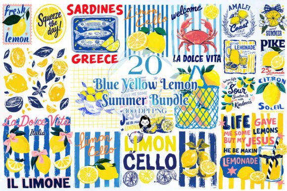 Download Blue Yellow Summer Lemon Clipart - Yellow Collection