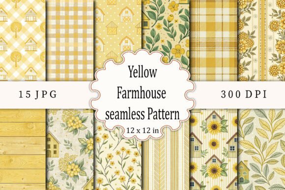 Download Yellow Farmhouse Seamless Pattern - Yellow Collection