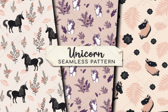 Download Minimalist Unicorn Seamless Patterns - Unicorn seamless Collection