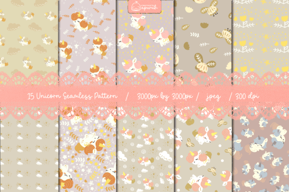 Download Unicorn Seamless Patterns - Unicorn seamless Collection
