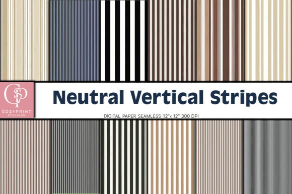 Download Neutral Vertical Stripes Digital Paper - Premium Resources