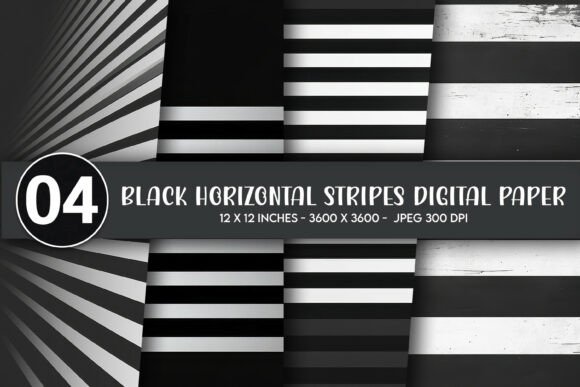 Download Black Horizontal Stripes Digital Paper - Horizontal stripes digital paper Collection